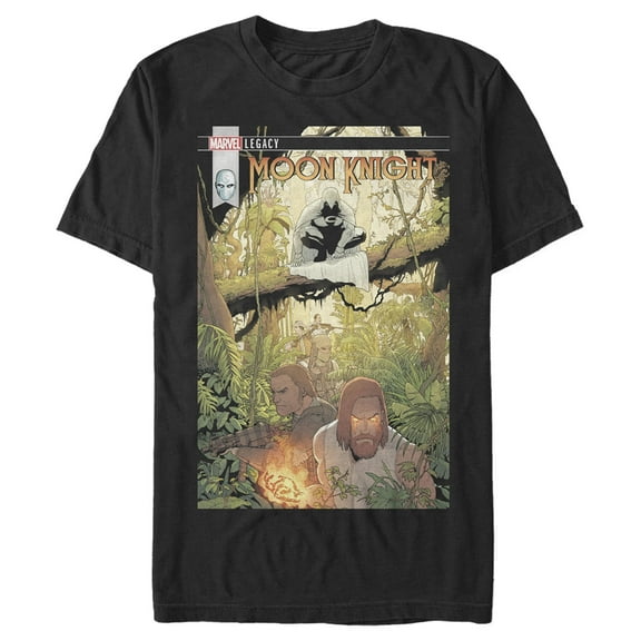 Men's Marvel Moon Knight in the Jungle  Graphic Tee Black Large