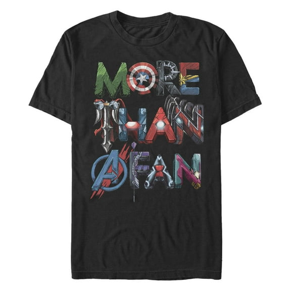 Men's Marvel More Than a Fan Hero Font  Graphic T-Shirt