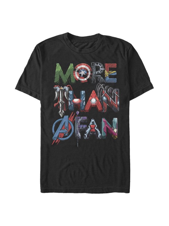 Men's Marvel More Than a Fan Hero Font Graphic Tee Black 5X Large