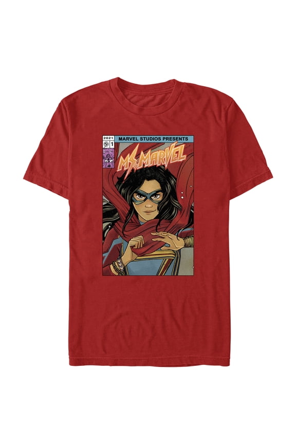 Men's Marvel: Ms. Marvel Comic Book Cover Graphic Tee Red Medium