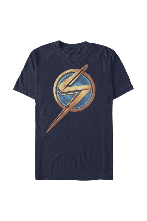 Men's Marvel: Ms. Marvel Logo Icon  Graphic Tee Navy Blue Large