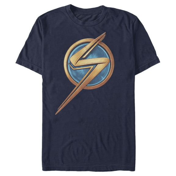 Men's Marvel: Ms. Marvel Logo Icon  Graphic Tee Navy Blue Medium