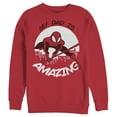 thumbnail image 1 of Men's Marvel My Dad is Amazing Cartoon Spider-Man  Sweatshirt Red Small, 1 of 4