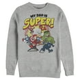 thumbnail image 1 of Men's Marvel My Dad is Super Cartoon Avengers  Sweatshirt Athletic Heather 2X Large, 1 of 4