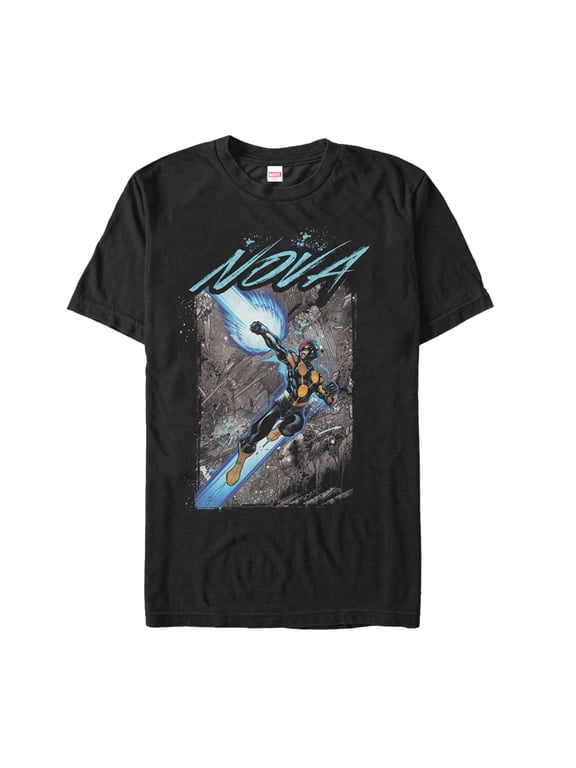 Men's Marvel Nova Blast Graphic Tee Black 3X Large