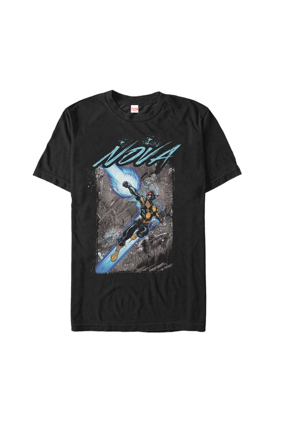 Men's Marvel Nova Blast Graphic Tee Black Small