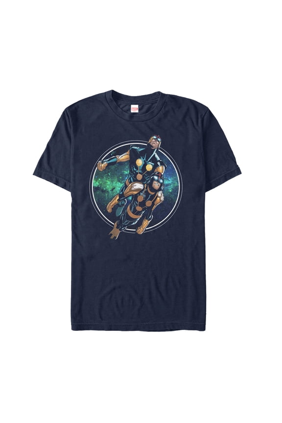 Men's Marvel Nova Power Graphic Tee Navy Blue X Large