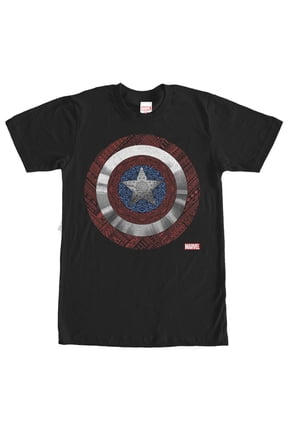 Men's Marvel Ornate Captain America Shield Graphic Tee Black Large