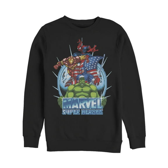 Men's Marvel Patriotic Heroes  Sweatshirt Black Medium