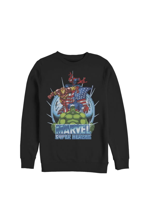 Men's Marvel Patriotic Heroes Sweatshirt Black Small