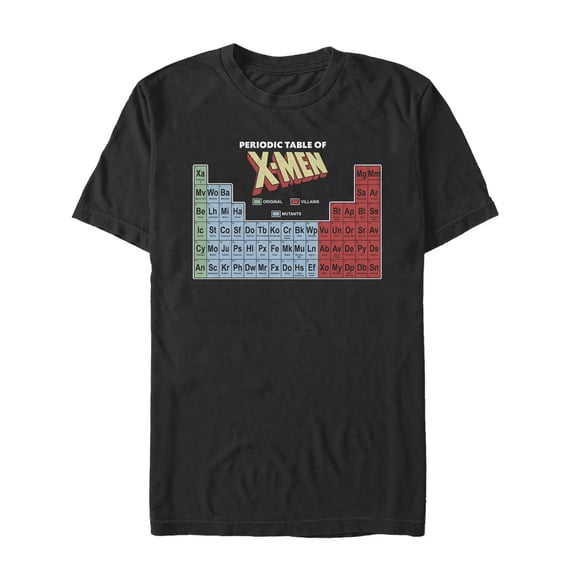 Men's Marvel Periodic Table of X-Men Graphic Tee Black Small