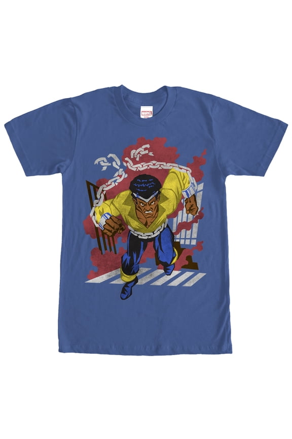 Men's Marvel Power Man Breaks Free  Graphic Tee Royal Blue Small
