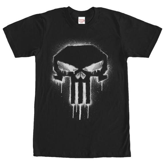 Marvel Men's Punisher The Punisher Spray Paint Skull Logo Short Sleeve T-Shirt Color: Black Size: 2XL
