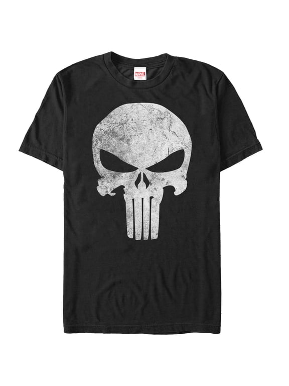 Men's Marvel Punisher Retro Skull Symbol Graphic Tee Black 4X Large