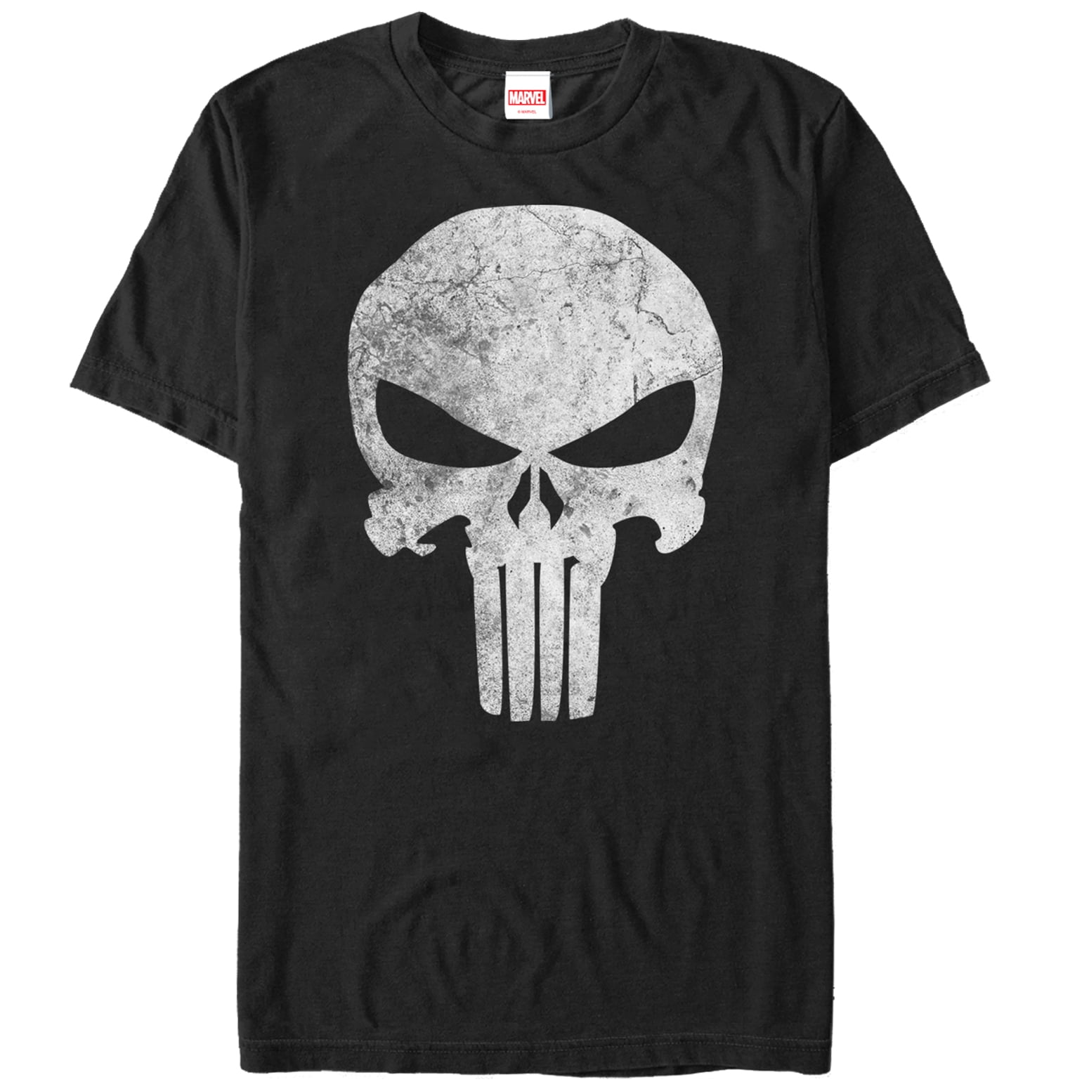 Men's Marvel Punisher Retro Skull Symbol Graphic Tee Black 4X Large