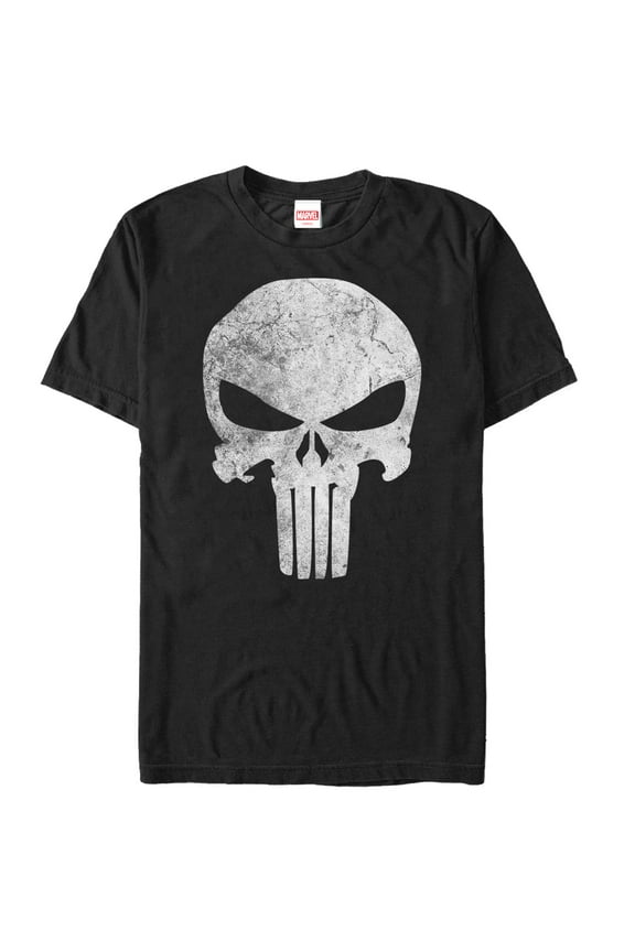 Men's Marvel Punisher Retro Skull Symbol Graphic Tee Black 5X Large
