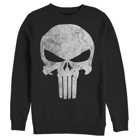 Men's Marvel Punisher Retro Skull Symbol Sweatshirt Black Large
