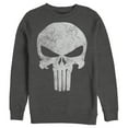 thumbnail image 1 of Men's Marvel Punisher Retro Skull Symbol Sweatshirt Charcoal Heather Small, 1 of 3