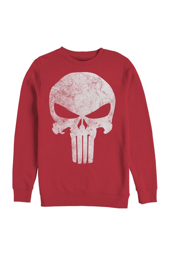 Men's Marvel Punisher Retro Skull Symbol Sweatshirt Red 2X Large