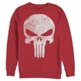 thumbnail image 1 of Men's Marvel Punisher Retro Skull Symbol Sweatshirt Red Large, 1 of 3