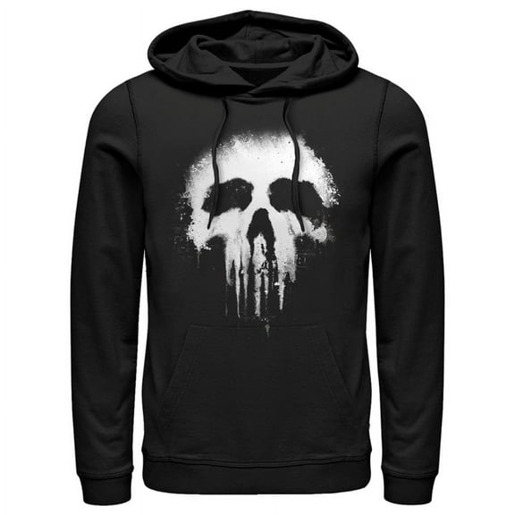 Men's Marvel Punisher Skull Logo  Pull Over Hoodie Black 2X Large