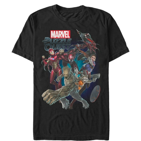 Men's Marvel Puzzle Quest Battle  Graphic Tee Black Small