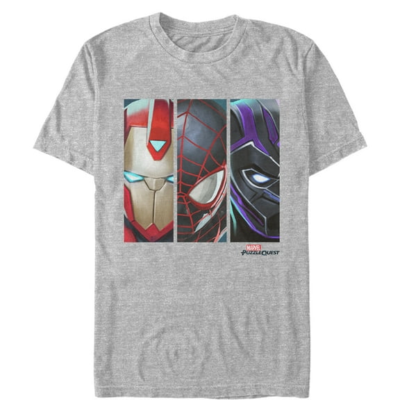 Men's Marvel Puzzle Quest Masked Trio  Graphic Tee Athletic Heather 5X Large