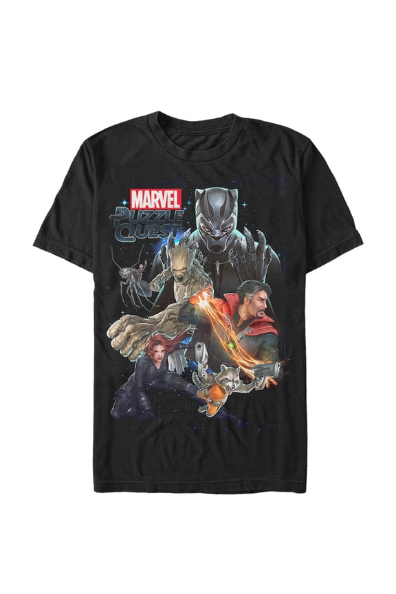 Men's Marvel Puzzle Quest Team Battle Graphic Tee Black Small