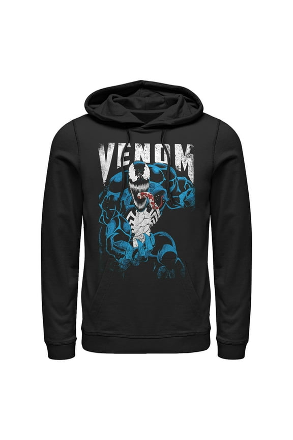 Men's Marvel Retro Comics Venom Pull Over Hoodie Black Medium
