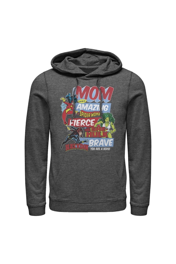Men's Marvel Retro Heroic Mom Pull Over Hoodie