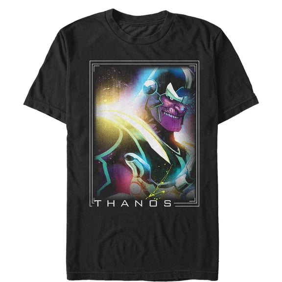 Men's Marvel Retro Thanos Frame Graphic Tee Black 3X Large