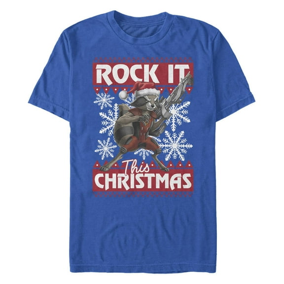 Men's Marvel Rocket Christmas Rock It Graphic T-Shirt