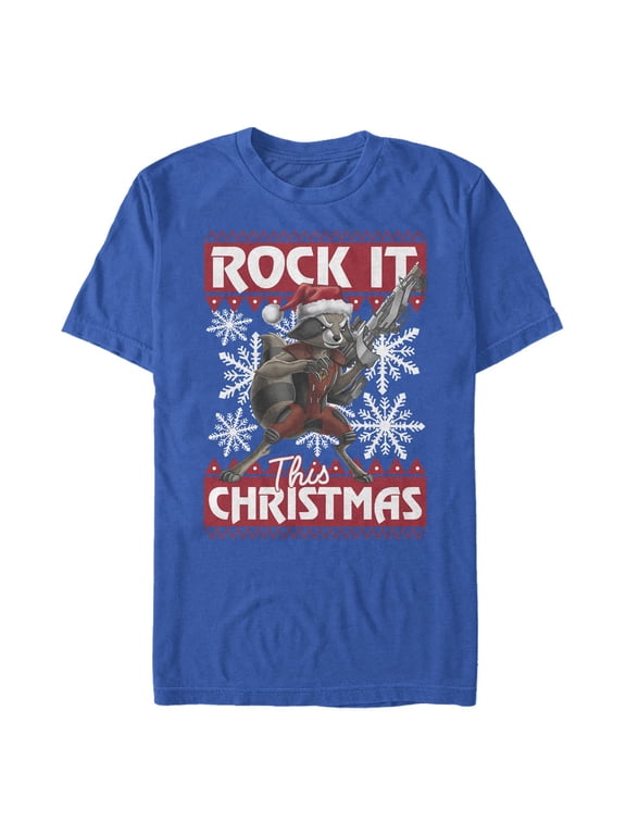 Men's Marvel Rocket Christmas Rock It Graphic T-Shirt