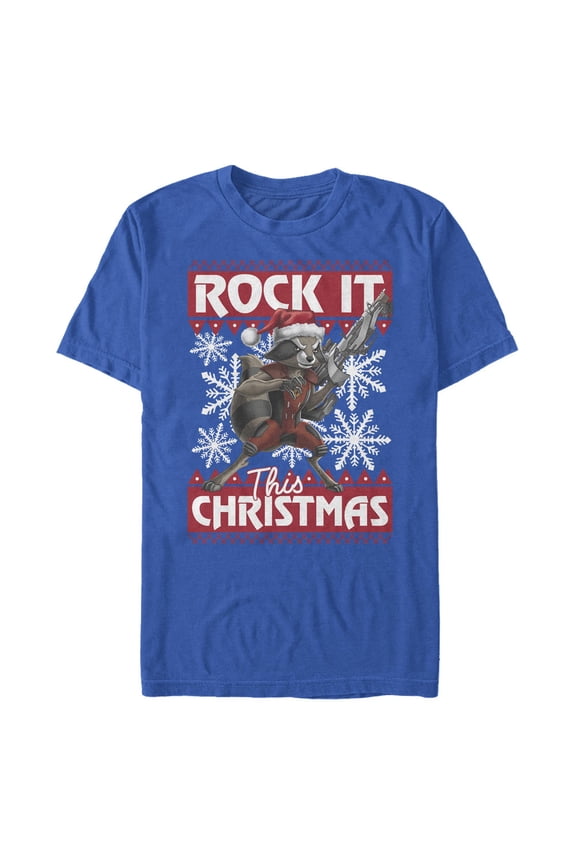 Men's Marvel Rocket Christmas Rock It Graphic T-Shirt