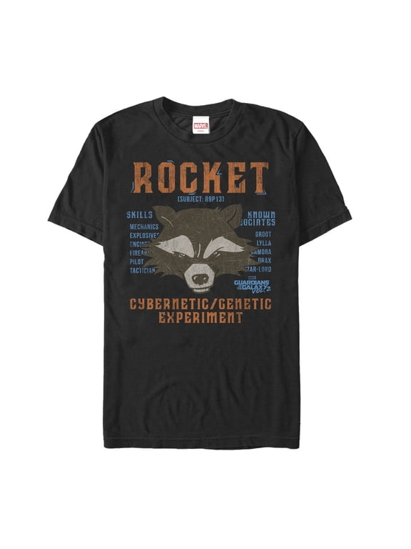 Men's Marvel Rocket List Graphic Tee Black Large