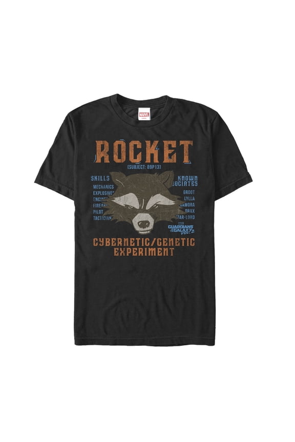 Men's Marvel Rocket List Graphic Tee Black X Large