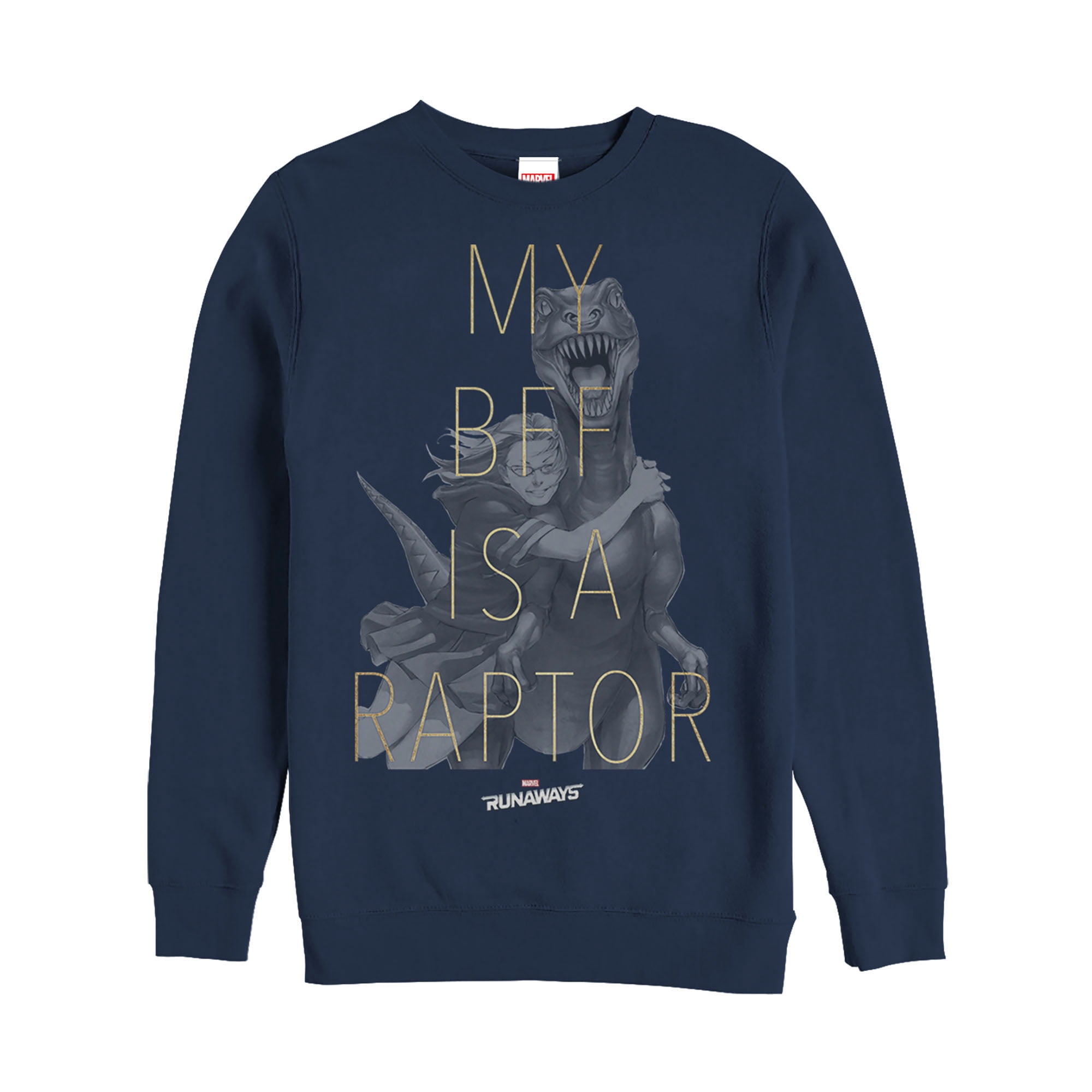 Lace Raptor Men's Marvel Runaways BFF Raptor Old Lace Sweatshirt Navy Blue Small ...