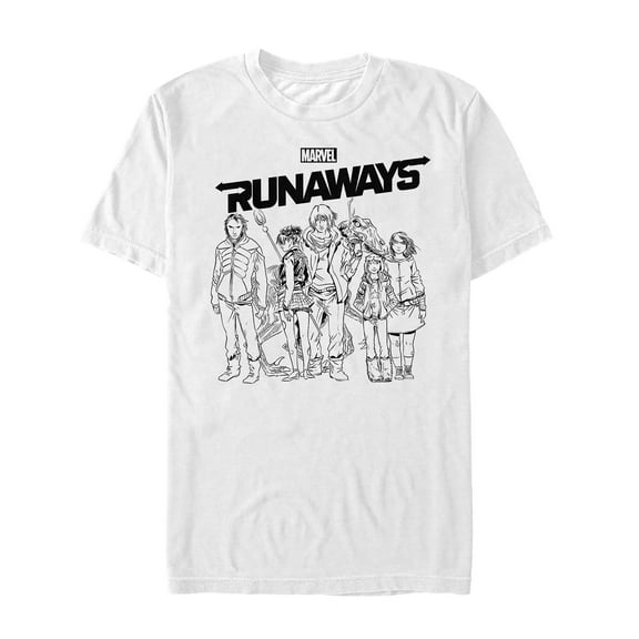 Men's Marvel Runaways Sleek Team Graphic Tee White Medium