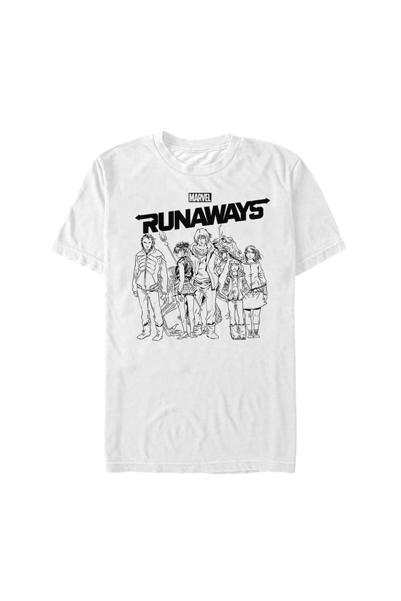 Men's Marvel Runaways Sleek Team Graphic Tee White Medium