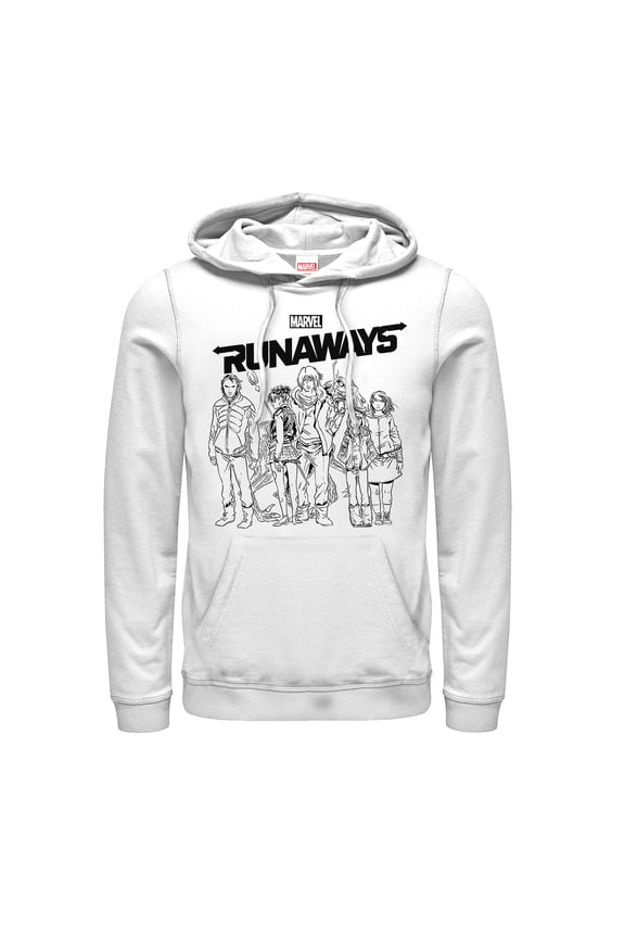 Men's Marvel Runaways Sleek Team Pull Over Hoodie White Large
