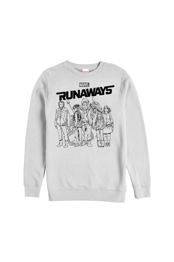 Men's Marvel Runaways Sleek Team Sweatshirt White Small