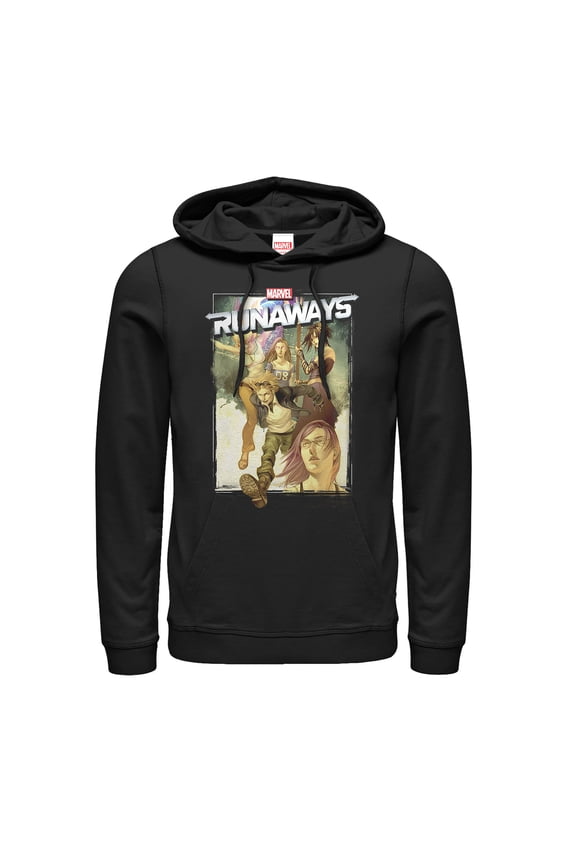 Men's Marvel Runaways Watercolor Poster Pull Over Hoodie Black Large
