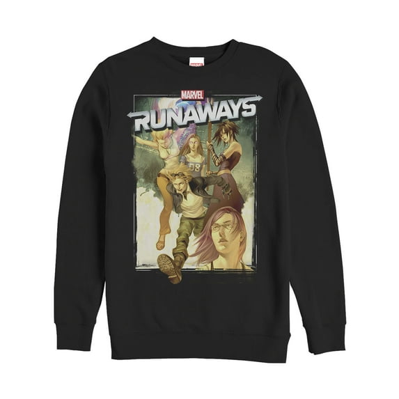 Men's Marvel Runaways Watercolor Poster Sweatshirt Black 3X Large
