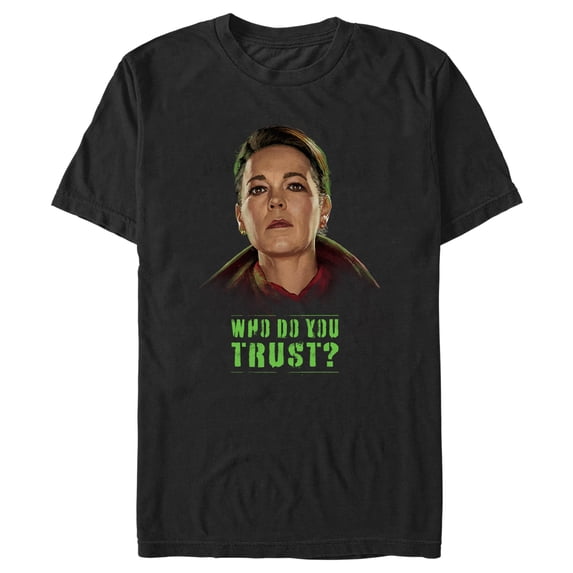 Men's Marvel: Secret Invasion Sonya Falsworth Who Do You Trust Graphic Tee Black Small