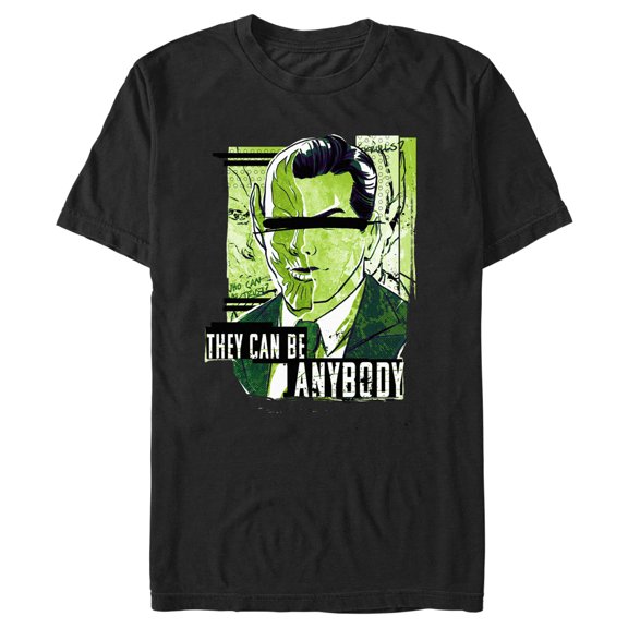 Men's Marvel: Secret Invasion They Can be Anybody Two Faces Poster  Graphic Tee Black X Large