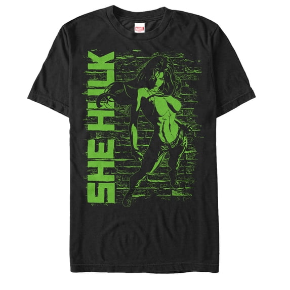 Men's Marvel She-Hulk Bricks Graphic Tee Black X Large