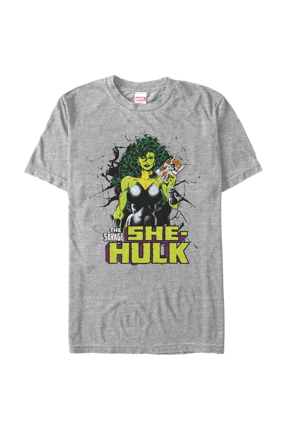 Men's Marvel She-Hulk Comic Graphic Tee Athletic Heather 2X Large
