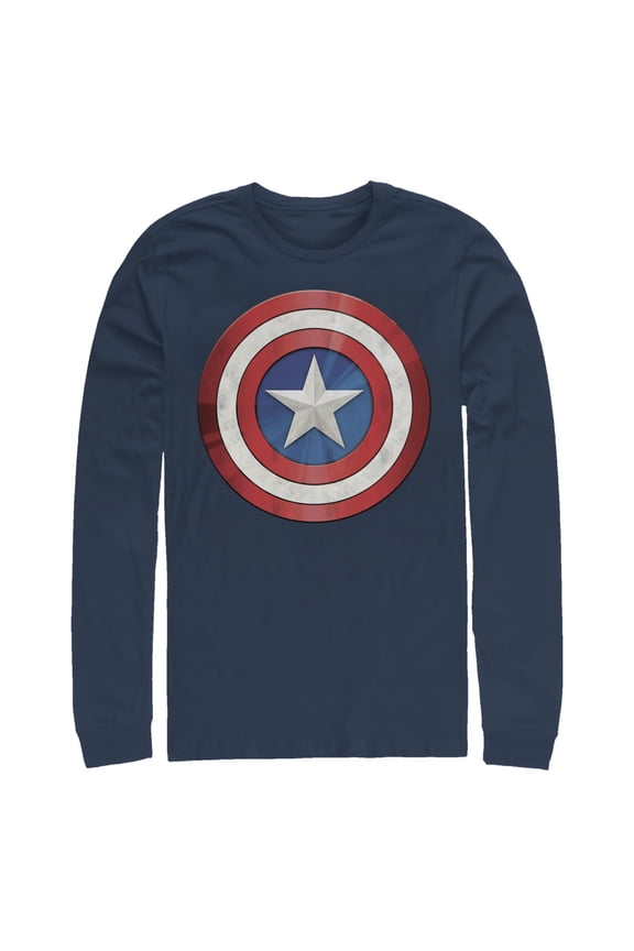 Men's Marvel Shiny Shield Logo Long Sleeve Shirt