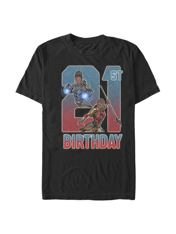 Men's Marvel Shuri and Okoye 21st Birthday Graphic Tee Black 3X Large