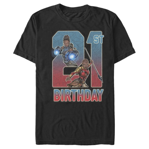 Men's Marvel Shuri and Okoye 21st Birthday Graphic Tee Black X Large